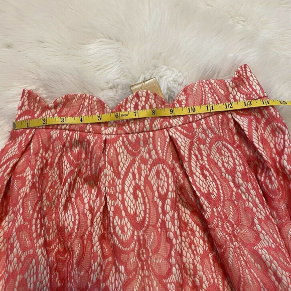 Blue Rain Francescas Pink Tan Floral Lace Casual Skirt Size Large NWT - Picture 6 of 6